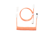 Tastatur - Keychron Spiralformet Aviator USB 8K kabel med lige stik (Pink Orange) - Tastaturkabel - Orange - Cab-31