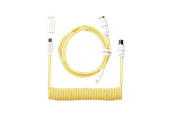 Tastatur - Keychron Spiralformet Aviator USB 8K kabel med lige stik (Yellow) - Tastaturkabel - Gul - Cab-33