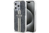 Mobil - Covers & Cases - GUESS IML 4G Gold Stripe case for iPhone 15 Pro - black - 3666339222703