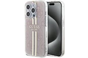 Mobil - Covers & Cases - GUESS IML 4G Gold Stripe case for iPhone 15 Pro - pink - 3666339223120