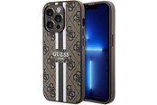 Mobil - Covers & Cases - GUESS 4G Printed Stripes MagSafe case for iPhone 15 Pro - brown - 3666339203467