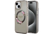 Mobil - Covers & Cases - GUESS IML Flowers Wreath MagSafe case for iPhone 15 / 14 / 13 - black - 3666339221287