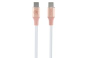 USB kabel - GUESS Ebossed Logo USB-C / USB-C Cable 1.5m Fast Charging - Pink - 3666339171421