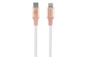 USB kabel - GUESS Ebossed Logo USB-C / Lightning Cable 1.5m Fast Charging - Pink - 3666339171445