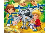 Puslespil - Larsen Puzzles Farm puzzle for children with a cow – 18 pieces Maxi (36.5 x 28.5 cm) 2D Puslespil - BM5
