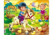 Puslespil - Larsen Puzzles Farm Jigsaw Puzzle for Children with Pony – 16 Pieces Maxi (36.5 x 28.5 cm) 2D Puslespil - BM8