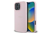 Mobil - Covers & Cases - GUESS MagSafe Grained Gold Ring iPhone 15 Pro Max Case - Pink - 3666339303945