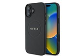 Mobil - Covers & Cases - GUESS Grained Gold Ring MagSafe case for iPhone 16 Plus - black - 3666339303518