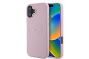Mobil - Covers & Cases - GUESS Grained Gold Ring MagSafe iPhone 16 Plus Case - Pink - 3666339303969