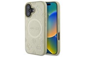 Mobil - Covers & Cases - GUESS Saffiano Peony Classic Logo MagSafe case for iPhone 16 - gold - 3666339327941