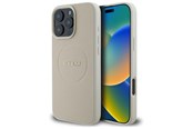 Mobil - Covers & Cases - GUESS Grained Gold Ring MagSafe Case for iPhone 16 Pro Max - Beige - 3666339304287