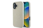 Mobil - Covers & Cases - GUESS Grained Ring MagSafe case for iPhone 16 - beige - 3666339304256