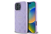 Mobil - Covers & Cases - GUESS Saffiano Peony Classic Logo MagSafe iPhone 16 Pro Max Case - Purple - 3666339328276