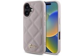 Mobil - Covers & Cases - GUESS Quilted Metal Logo iPhone 16 Case - Pink - 3666339345082
