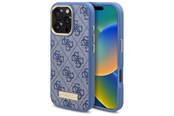 Mobil - Covers & Cases - GUESS 4G Logo Plate MagSafe Case for iPhone 16 Pro - Blue - 3666339345341