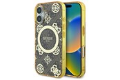 Mobil - Covers & Cases - GUESS IML Peony On 4G Background MagSafe iPhone 16 Case - Brown - 3666339300050