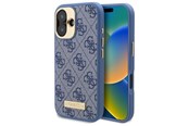 Mobil - Covers & Cases - GUESS 4G Logo Plate MagSafe Case for iPhone 16 - Blue - 3666339345327