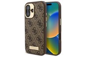 Mobil - Covers & Cases - GUESS 4G Logo Plate MagSafe case for iPhone 16 - brown - 3666339340100