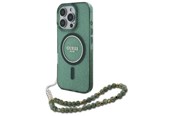 Mobil - Covers & Cases - GUESS IML Glitter With Pearl Strap MagSafe case for iPhone 16 Pro Max - green - 3666339298432