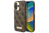 Mobil - Covers & Cases - GUESS 4G Logo Plate MagSafe Case for iPhone 16 Plus - Brown - 3666339340117