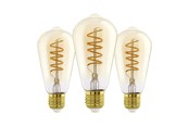 Lyskilder - EGLO LED pære E27 ST64 AMBER 2200K 500LM 3STK E27 - 113142