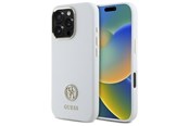 Mobil - Covers & Cases - GUESS Silicone Logo Strass 4G Case for iPhone 16 Pro - White - 3666339328863