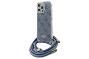 Mobil - Covers & Cases - GUESS Crossbody Cord 4G Print Case for iPhone 16 Pro Max - Blue - 3666339344368