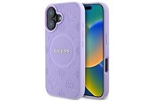 Mobil - Covers & Cases - GUESS Saffiano Peony Classic Logo MagSafena iPhone 16 Plus Case - Purple - 3666339328252