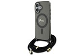 Mobil - Covers & Cases - GUESS Crossbody Cord Script MagSafe iPhone 16 Case - Black - 3666339345648