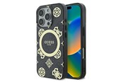 Mobil - Covers & Cases - GUESS IML Peony On 4G Background MagSafe Case for iPhone 16 Pro Max - Black - 3666339299934