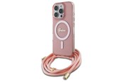 Mobil - Covers & Cases - GUESS Crossbody Cord Script MagSafe Case for iPhone 16 Pro Max - Pink - 3666339345914