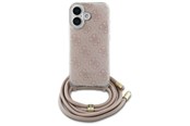 Mobil - Covers & Cases - GUESS Crossbody Cord 4G Print iPhone 16 Case - Pink - 3666339344375