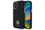 Mobil - Covers & Cases - GUESS Silicone Logo Strass 4G Case for iPhone 16 - Black - 3666339328764