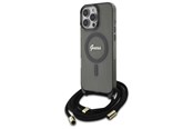 Mobil - Covers & Cases - GUESS Crossbody Cord Script MagSafe Case for iPhone 16 Pro - Black - 3666339345662