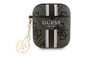 Mobil - Andet Tilbehør - GUESS GUA2P4RPSW AirPods 1/2 cover brown/brown 4G Printed Stripes Charm - 3666339311100