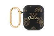 Mobil - Andet Tilbehør - GUESS GUA2PG4GPK AirPods 1/2 cover black/black 4G Hook - 3666339310585