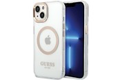 Mobil - Covers & Cases - GUESS Metal Outline MagSafe Case for iPhone 15 Plus / 14 Plus - Gold - 3666339196905