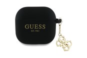 Mobil - Andet Tilbehør - GUESS 4G Charm Case for AirPods 4 - Black - 3666339397388