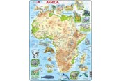 Puslespil - Larsen Puzzles Africa Topographic Map Jigsaw Puzzle – 63 pieces Maxi (36.5 x 28.5 cm) 2D Puslespil - A22