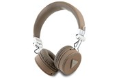 Hovedtelefoner/headset - GUESS Bluetooth ENC GUBH70PGTSPSW Brown Grained Classic Round Shape Headphones - 3666339328931