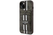 Mobil - Covers & Cases - GUESS 4G Stripes case with Magsafe wallet for iPhone 15 brown - 3666339452346