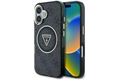 Mobil - Covers & Cases - GUESS IML Metal Glitter 4G Circle Triangle MagSafe Case for iPhone 16 - Black - 3666339430061