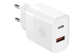 Mobil - Adaptere & Opladere - ESSENTIALS by UPSTRÖM 30W Dual Port USB Charger USB-C & USB-A | 2 Ports - White - UA300-E