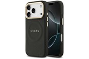 Mobil - Covers & Cases - GUESS Peony Hot Stamp MagSafe Case for iPhone 17 Pro - Black - 3666339519698