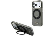 Mobil - Covers & Cases - GUESS IML Ring Stand 360 Script Metal Logo MagSafe Case for iPhone 17 Pro / 18 Pro - Black - 3666339655464