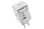 Mobil - Adaptere & Opladere - SiGN 100W GAN Fast Charger with Retractable USB-C Cable - White - SN-100WCC