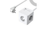Mobil - Adaptere & Opladere - SiGN PowerCombo Cube Wall Charger 3680w - 2x USB-C - 1x USB-A - 3x AC - 16A - 20W - White - SN-E27