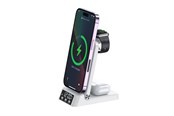 Mobil - Adaptere & Opladere - SiGN 3-in-1 Wireless Charging Stand with Alarm Clock - 15W - White - GBT-WD28