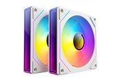 Kabinet Køler - DUTZO INF 120 PWM ARGB Reverse (2-pack) - Kabinet køler - 120mm - Hvid med RGB LED lys - 28 dBA - 8501029