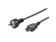 Strømkabel (intern) - Pro Strømkabel C5 (Mickey Mouse) - Sort - Lige - 2 m - PC-C5S-2M-B